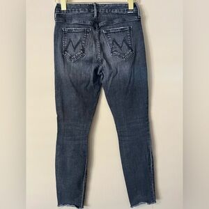 Mother Size 24 The Looker Ankle Fray Black Jeans